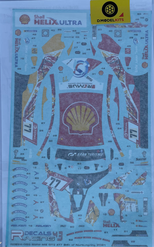 DECALS BMW M6 GT3 - SHELL - 24 HOURS OF NURBURGRING 2021