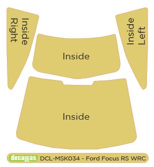 Ford Focus RS WRC - Window frames masks