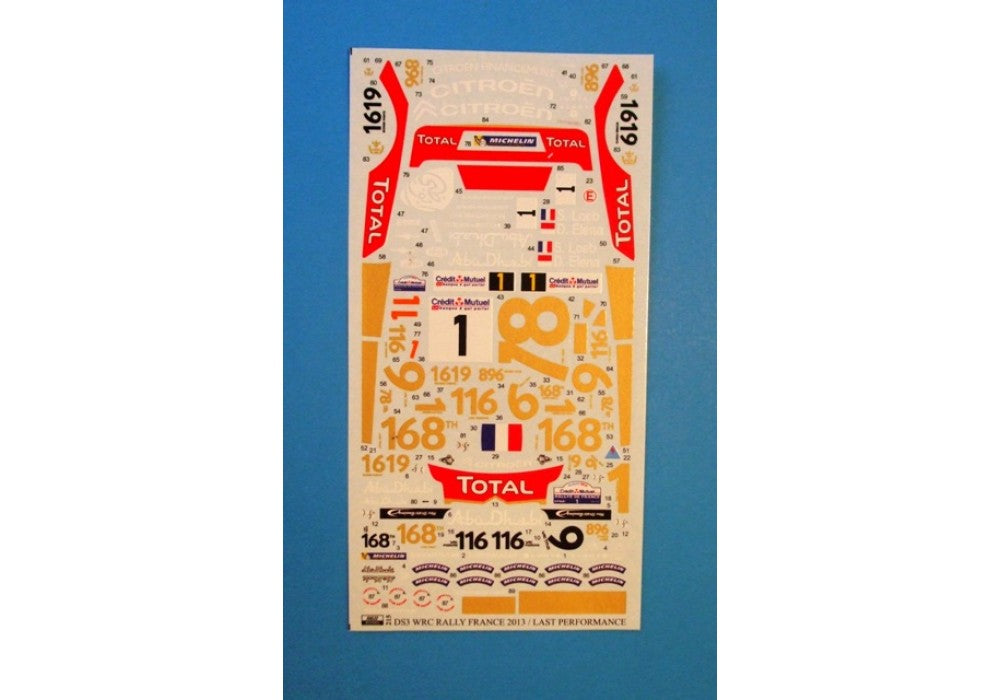 Decals Citroen DS3 WRC sponsored by Total - Alsace France Rally 2013