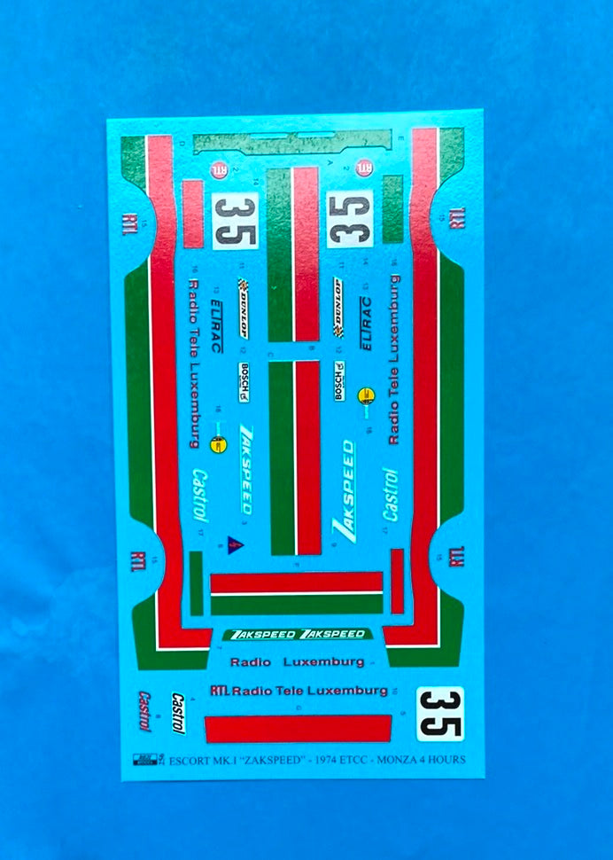 TRANSKIT FORD ESCORT MK.I ZAKSPEED - CASTROL - ETCC MONZA 4 HOURS 1974