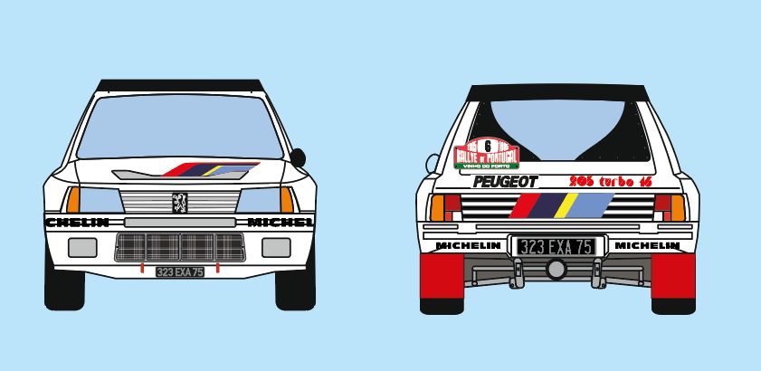 DECALS PEUGEOT 205 TURBO 16 - RALLY PORTUGAL 1985