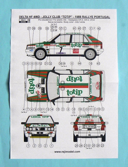 TRANSKIT LANCIA DELTA HF 4WD JOLLY CLUB TOTIP - 1988 RALLY PORTUGAL