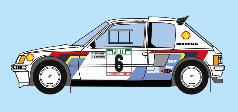 DECALS PEUGEOT 205 TURBO 16 - RALLY PORTUGAL 1985