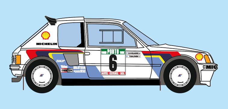 DECALS PEUGEOT 205 TURBO 16 - RALLY PORTUGAL 1985