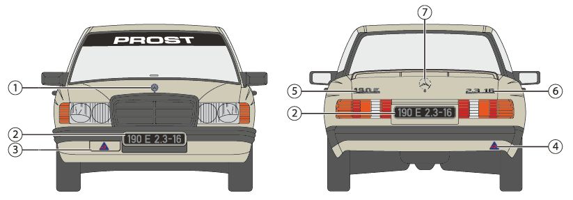 DECALS MERCEDES BENZ 190E - RACE OF CHAMPIONS 1984