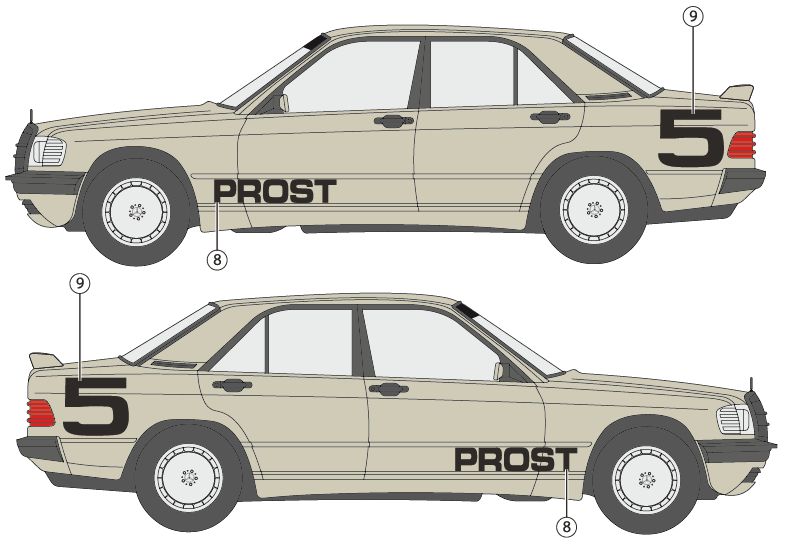 DECALS MERCEDES BENZ 190E - RACE OF CHAMPIONS 1984