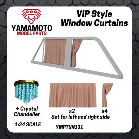 VIP STYLE WINDOW CURTAINS+ CRYSTAL CHANDELIER