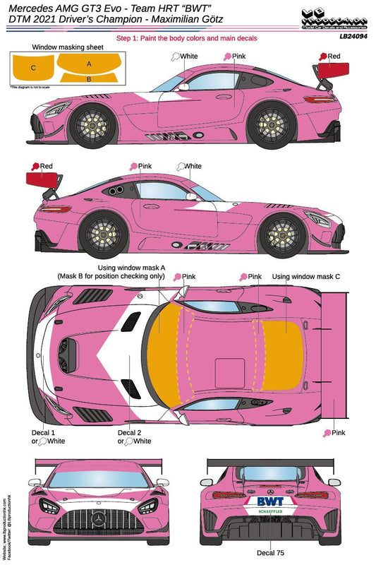 DECALS MERCEDES AMG GT3 EVO BWT - DTM 2021