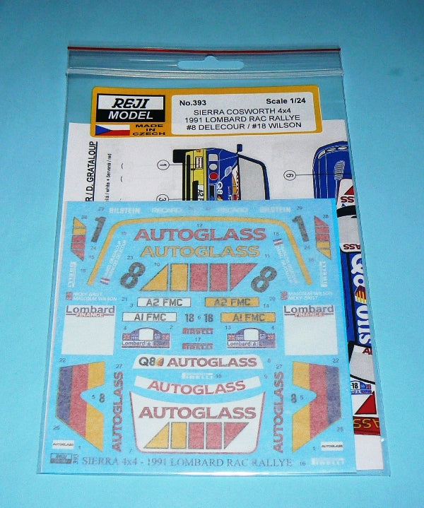Aa Rac Decals DECALS FORD SIERRA COSWORTH 4X4 Q8/AUTOGLASS - LOMBARD RAC RALLY 1991 ...