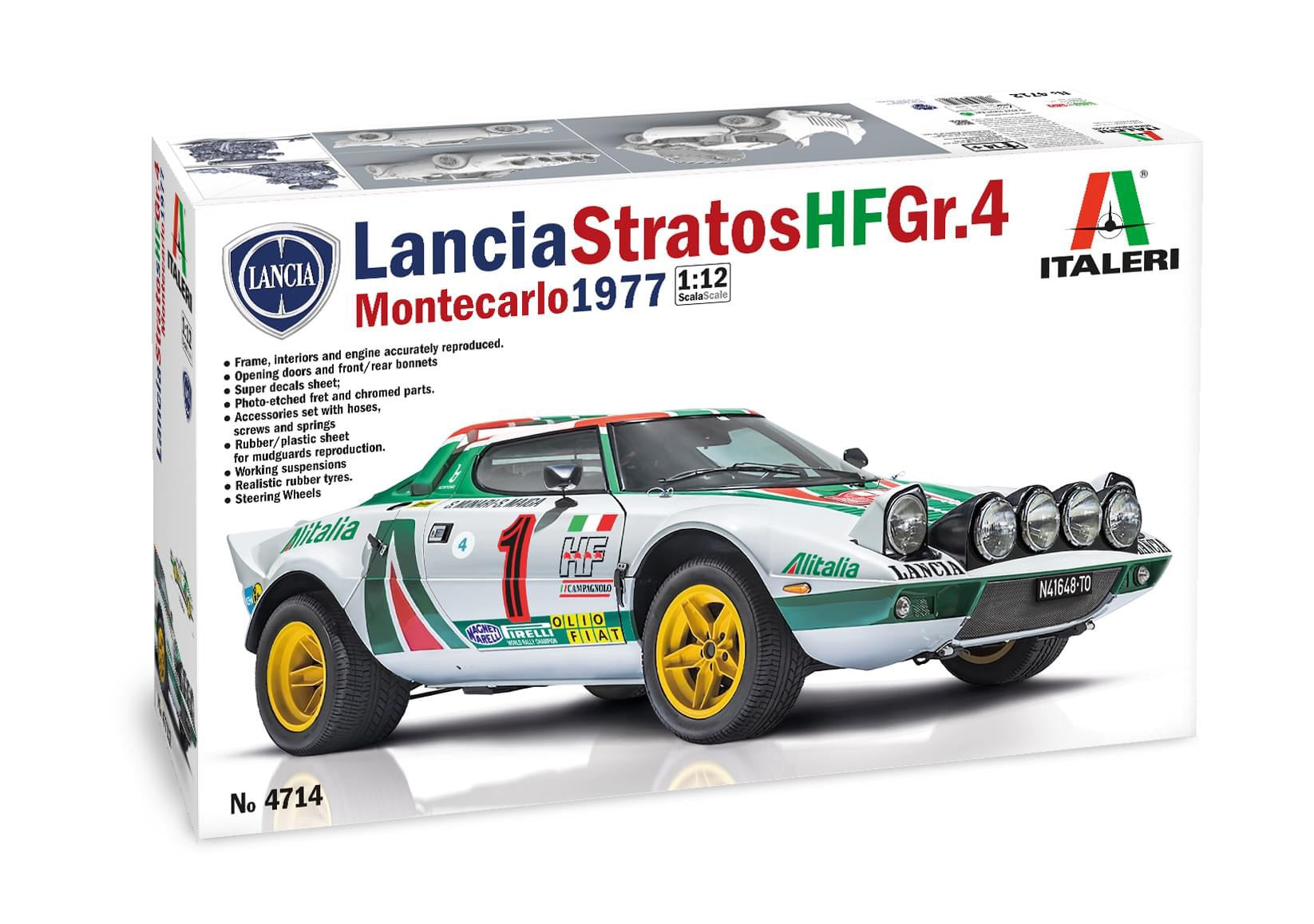 Lancia Stratos HF - Monte Carlo 1977 - 1/43ème en blister Lancia Stratos HF - Monte Carlo 1977 - 1/43ème en blister