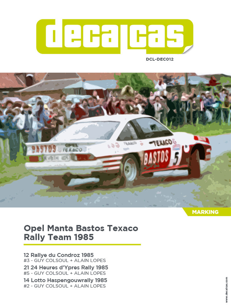 AUTOCOLLANTS OPEL 400 BASTOS TEXACO RALLY TEAM 1985