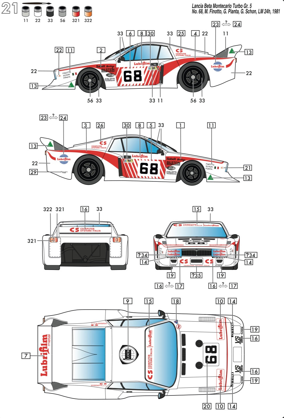 Lancia Beta Montecarlo Turbo Jolly Club - Lubrifilm- 24 Hours Le Mans 1981