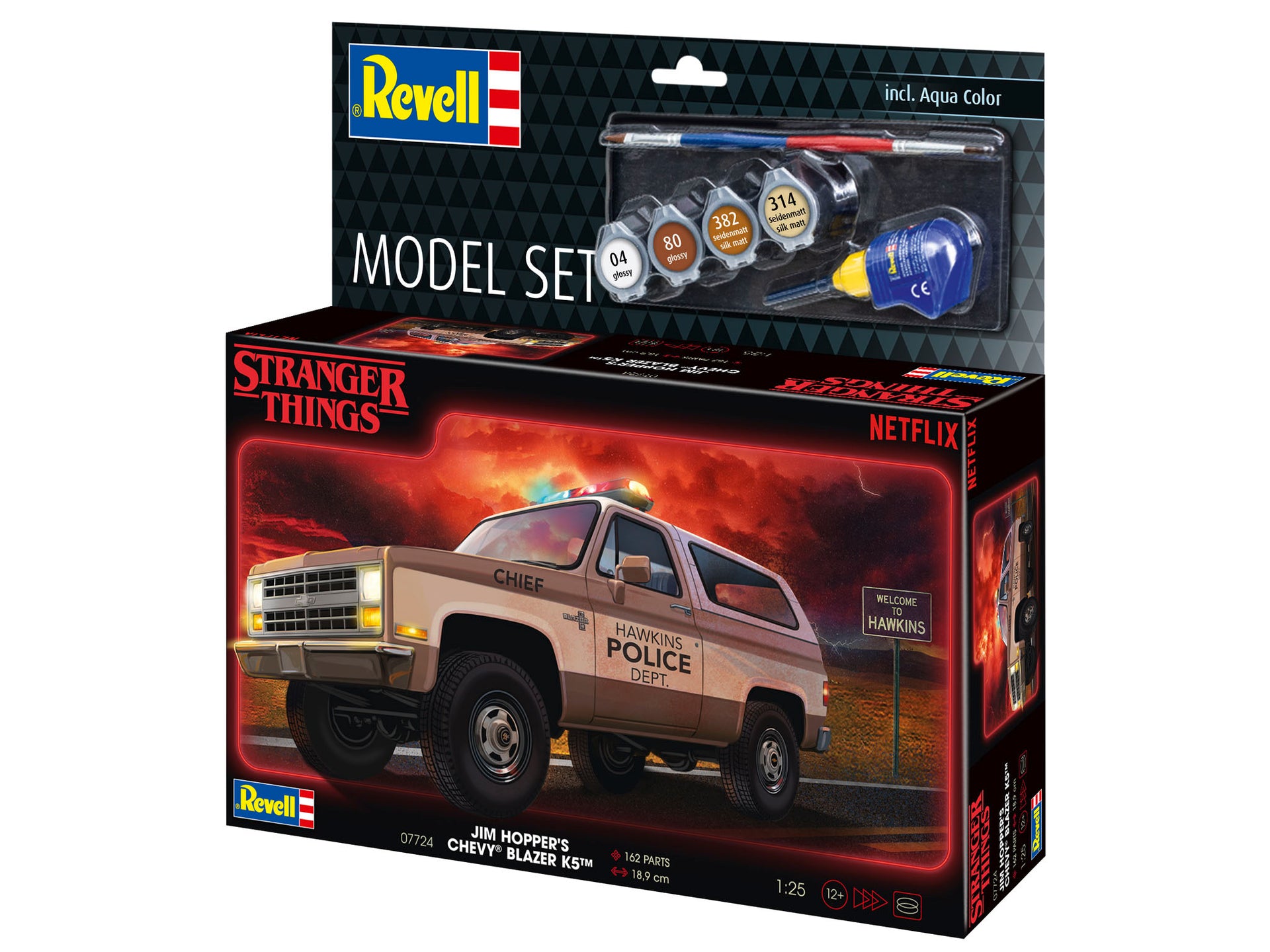 Chevrolet K5 Blazer 1/24 In Metallo Con Distintivo Hawkins - Stranger Things 1980 - Giocattolo Da Collezione - 3