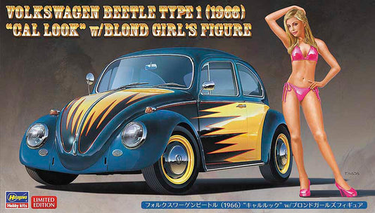 Volkswagen Beetle Type 1 (1966) Cal Look W/ Blond Girl's Figure