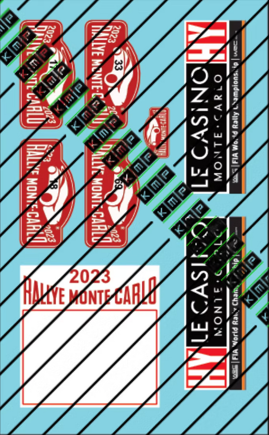 Decals Set Toyota Yaris Rally1 Hybrid 2023 Montecarlo rally 1/24 - for BELKIT