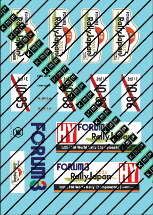 Decals Set Toyota Yaris Rally1 Hybrid 2023 Japan rally 1/24 - for BELKIT