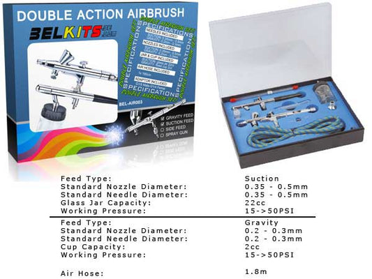 AIRBRUSH SET  - DOUBLE SET WITH DOUBLE ACTION