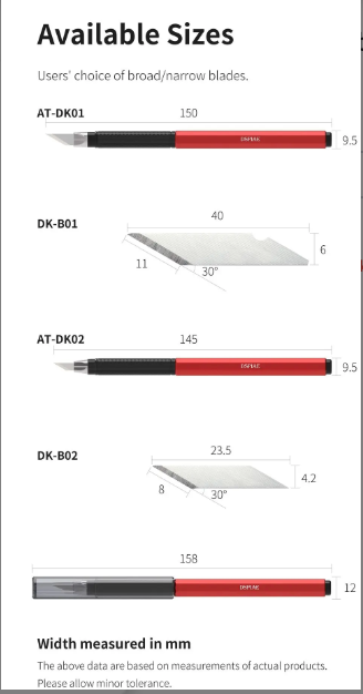Aluminium alloy broad blade hobby knife
