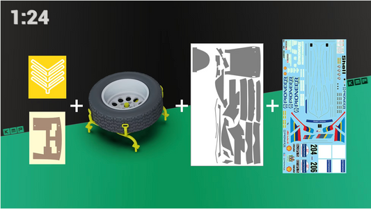 Peugeot 405T16 Pioneer decals + spare tire 1:24
