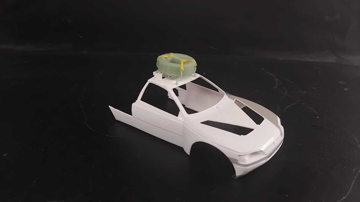 Peugeot 405 T16 Camel decals + spare tire 1:24