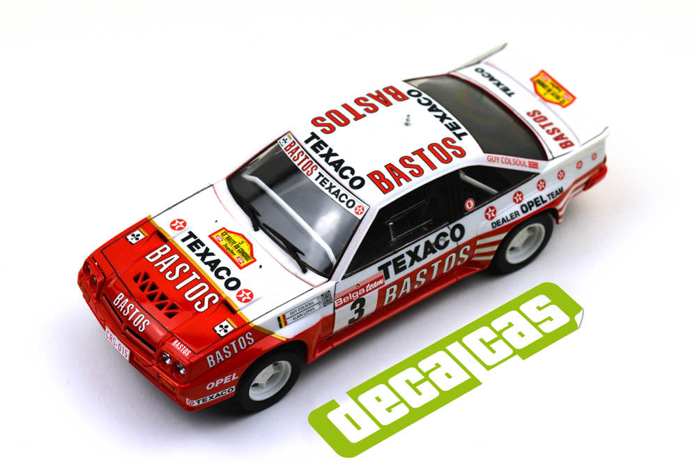 AUTOCOLLANTS OPEL MANTA 400 BASTOS TEXACO RALLY TEAM 1986