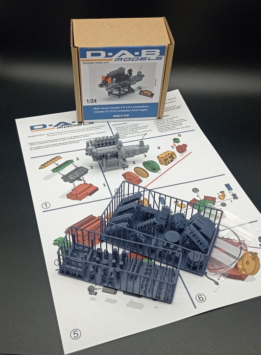 Ferrari Colombo V12 3.3L Engine 1/24