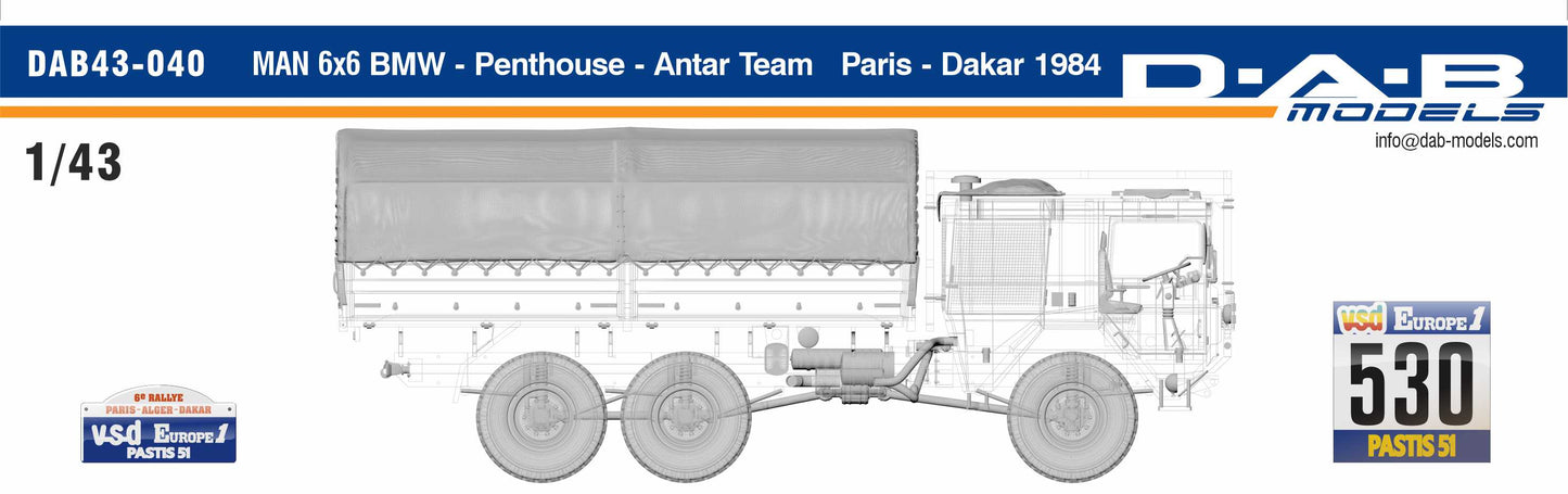 MAN 6X6 BMW ANTAR TEAM - PENTHOUSE - RALLY PARIS DAKAR 1984