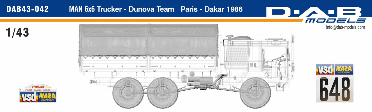 MAN 6X6 DUNOVA TEAM - TRUCKER - RALLY PARIS DAKAR 1986