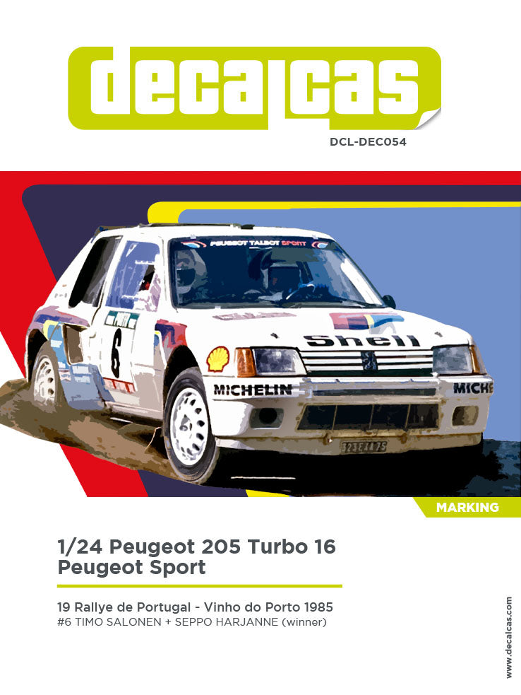 DECALS PEUGEOT 205 TURBO 16 - RALLY PORTUGAL 1985