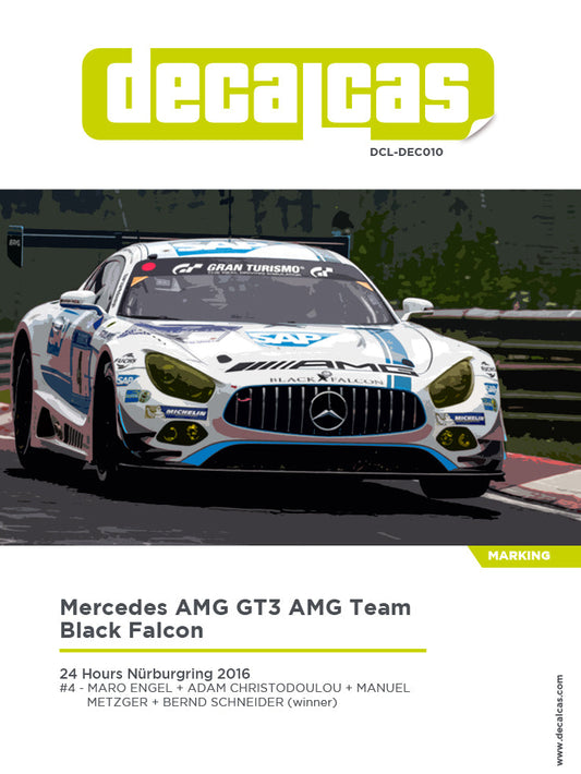 DECALS MERCEDES AMG GT3 - BLACK FALCON - 24 HOURS NURBURGRING 2016