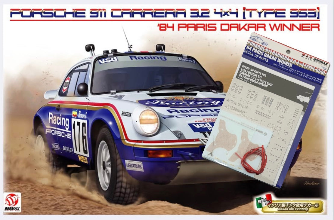 Special Pack - PORSCHE 911 CARRERA 3.2 4X4 - ROTHMANS - RALLY PARIS DAKAR 1984 WINNER + Detail Set Up