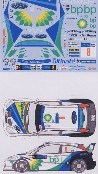 DECALS FORD FOCUS WRC - BP - ADAC DEUTSCHLAND RALLY 2004