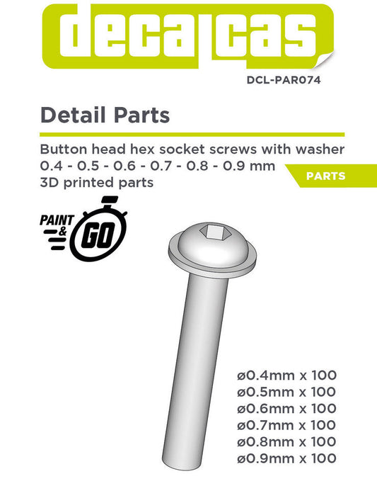 BUTTON HEAD HEX SOCKET SCREWS WITH WASHER 0.4 / 0.5 / 0.6 / 0.7 / 0.8 / 0.9MM