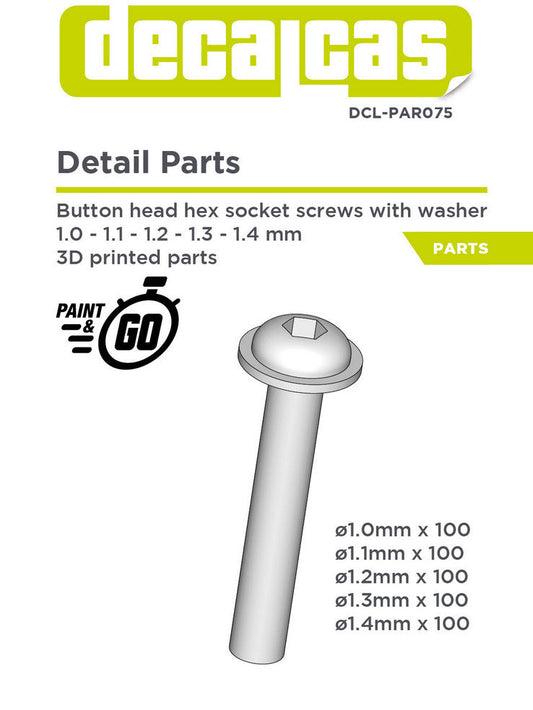 VIS À CHC ET À TÊTE BOUTON AVEC RONDELLE 1.0 / 1.1 / 1.2 / 1.3 / 1.4MM