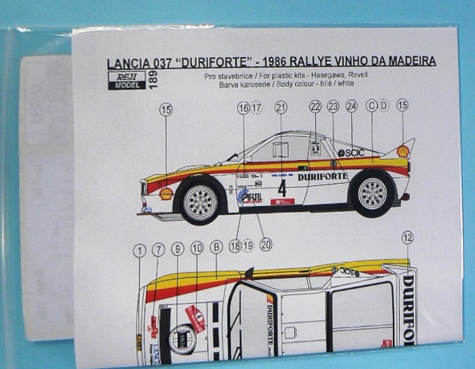 AUTOCOLLANT LANCIA 037 DURIFORTE - RALLYE VINHO DA MADEIRA 1986 