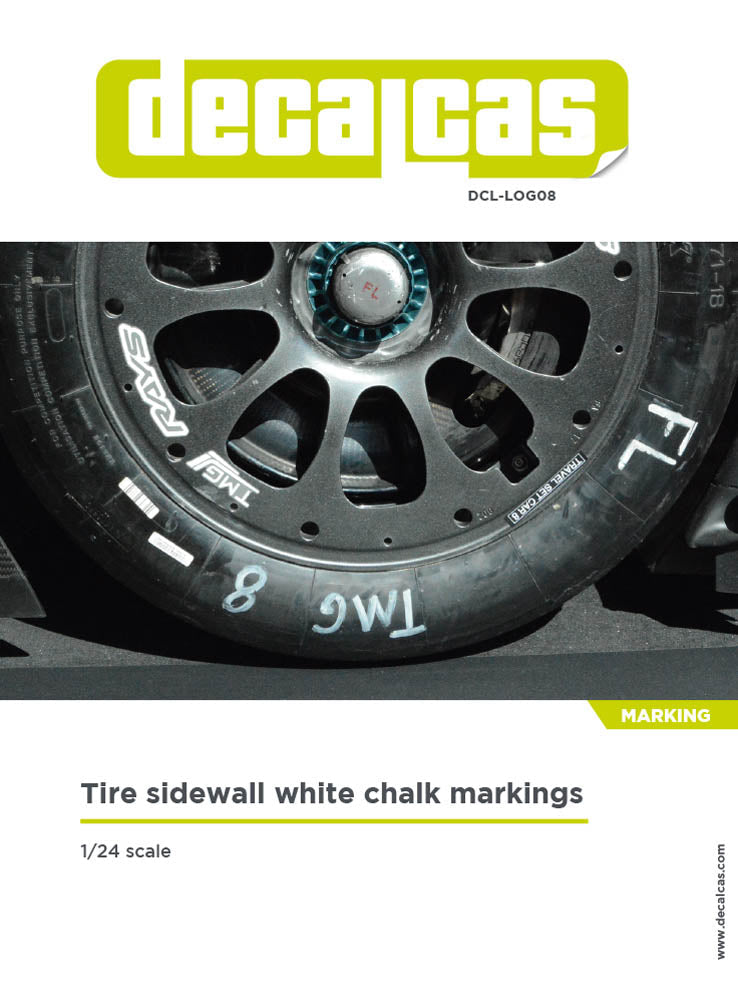 DECAL SET - TIRE SIDEWALL WHITE CHALK MARKINGS