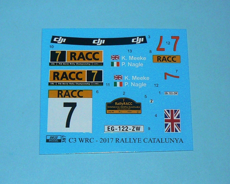 Total Rally French Rally Sticker DECALS CITROEN C3 WRC TOTAL - RALLY RACC 2017 – dmodelkits