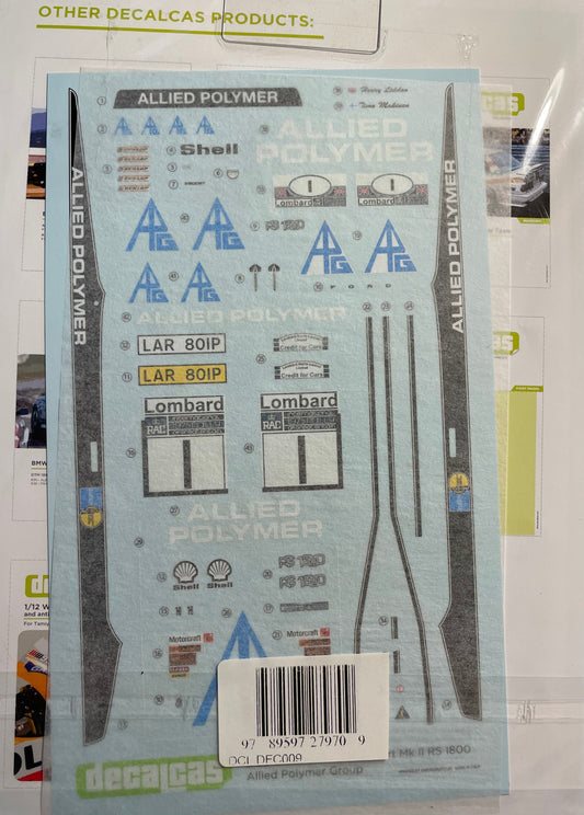 AUTOCOLLANTS FORD ESCORT MK.II - ALLIED POLYMER - RALLYE RAC 1975