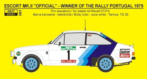 AUTOCOLLANTS FORD ESCORT MK.II RS - RALLYE DU PORTUGAL 1979