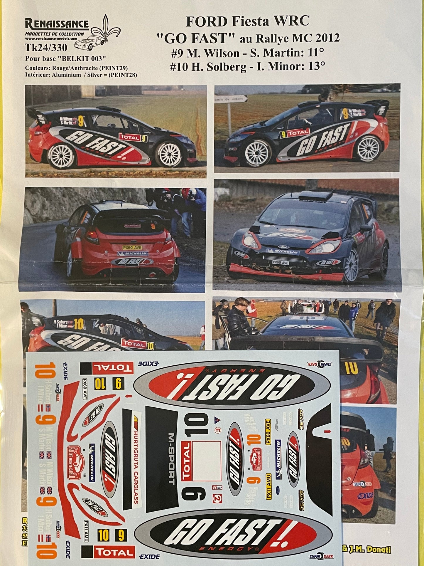 DECALS FORD FIESTA WRC - GO FAST - RALLY MONTE CARLO 2012