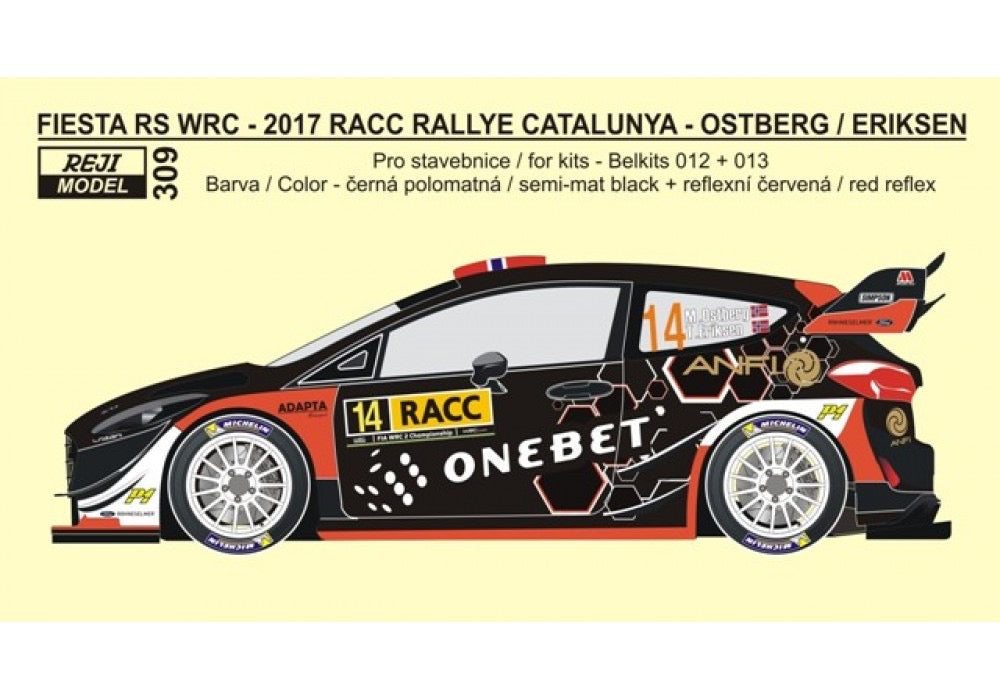 AUTOCOLLANTS FORD FIESTA WRC 2017 - RALLYE DE CATALOGNE 2017 - OSTBERG - ERIKSEN