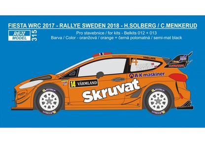 AUTOCOLLANTS FORD FIESTA WRC 2017 - RALLYE DE SUÈDE 2018 - H. SOLBERG / C. MENKERUD