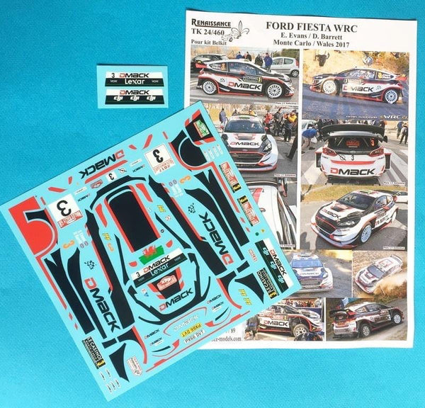 Décalcomanies 1/43 Ford Fiesta Bisaha Rallye Monte Carlo 2017 WRC - Planche De Décoration Réf. 2247
