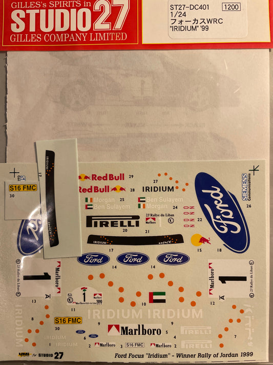 DECALS FORD FOCUS WRC IRIDIUM - RALLY JORDAN 1999