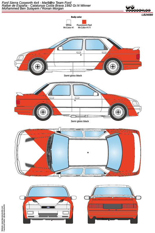 DECALS FORD SIERRA COSWORTH 4X4 - MARLBORO TEAM FORD