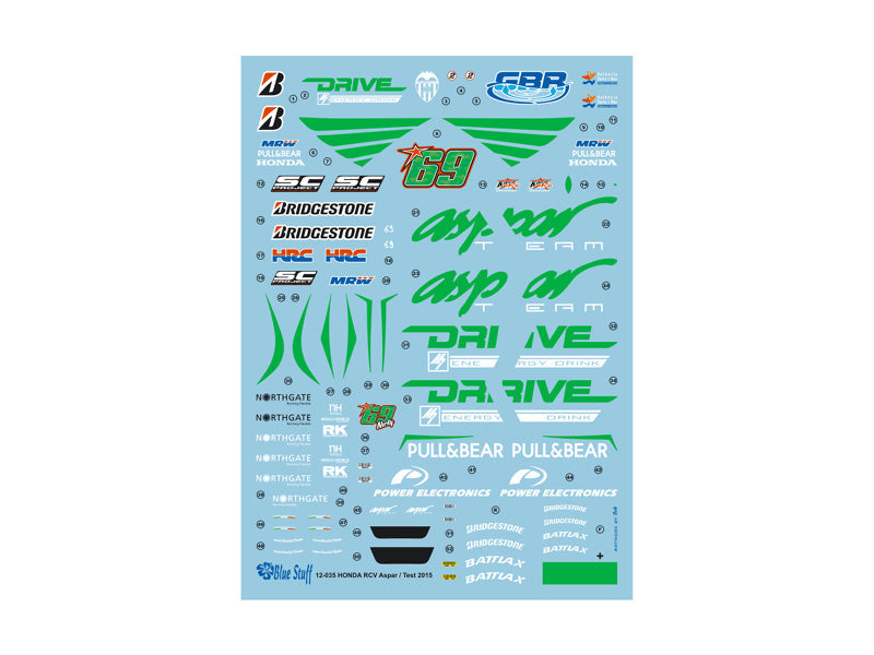 DECALS HONDA RC213V ASPAR TEAM - PULL&BEAR - TEST VERSION MOTO GP 2015