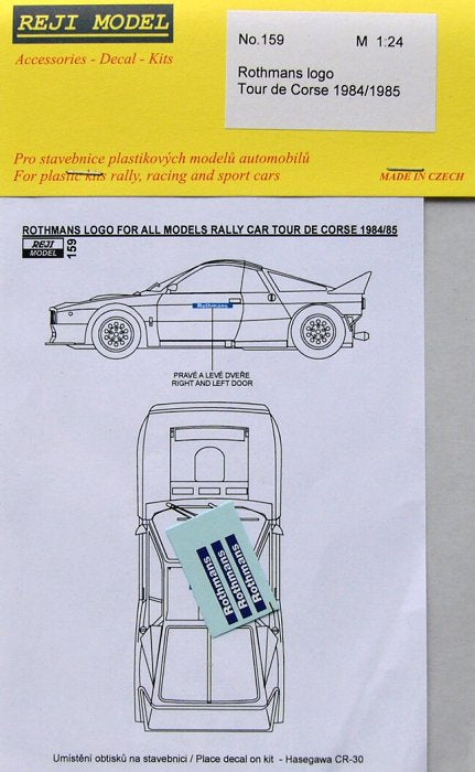 AUTOCOLLANTS LANCIA 037 MANQUANT LOGO ROTHMANS - RALLYE TOUR DE CORSE 84/85