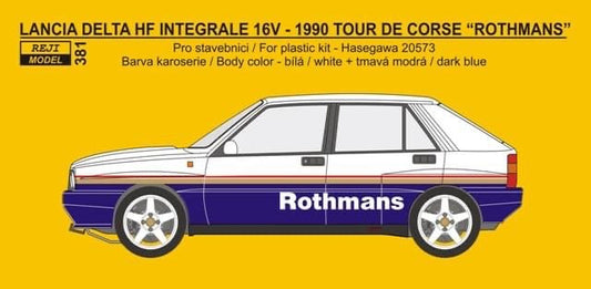 AUTOCOLLANTS LANCIA DELTA HF INTEGRALE 16V - LOGOS MANQUANTS ROTHMANS - 1990 tour de corse