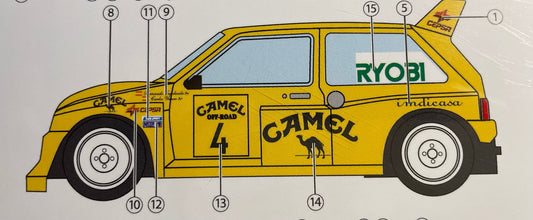 AUTOCOLLANTS MG METRO 6R4 CAMEL TEAM - CAMEL OFF ROAD