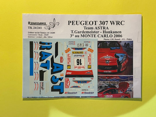 DECALS PEUGEOT 307 WRC - TEAM ASTRA - RALLY MONTE CARLO 2006